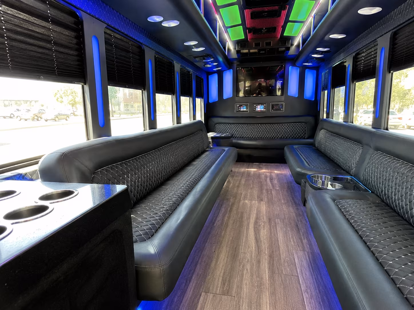 missouri city 15 passenger party bus inside