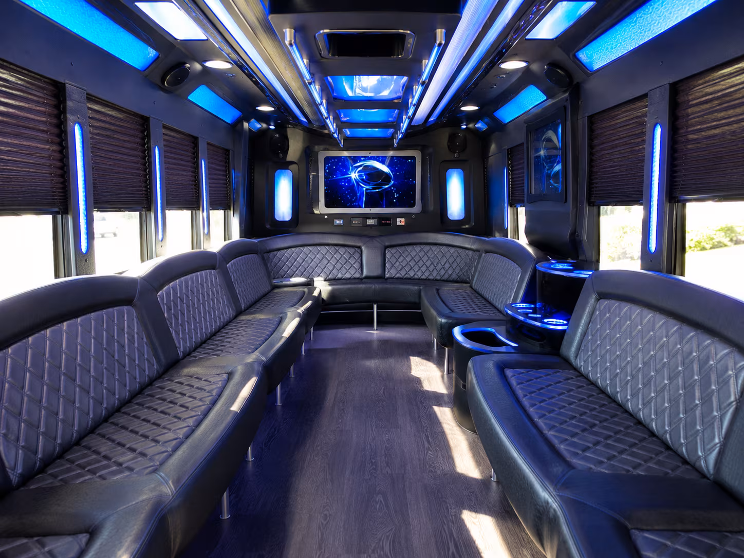 missouri city 28 passenger party bus inside