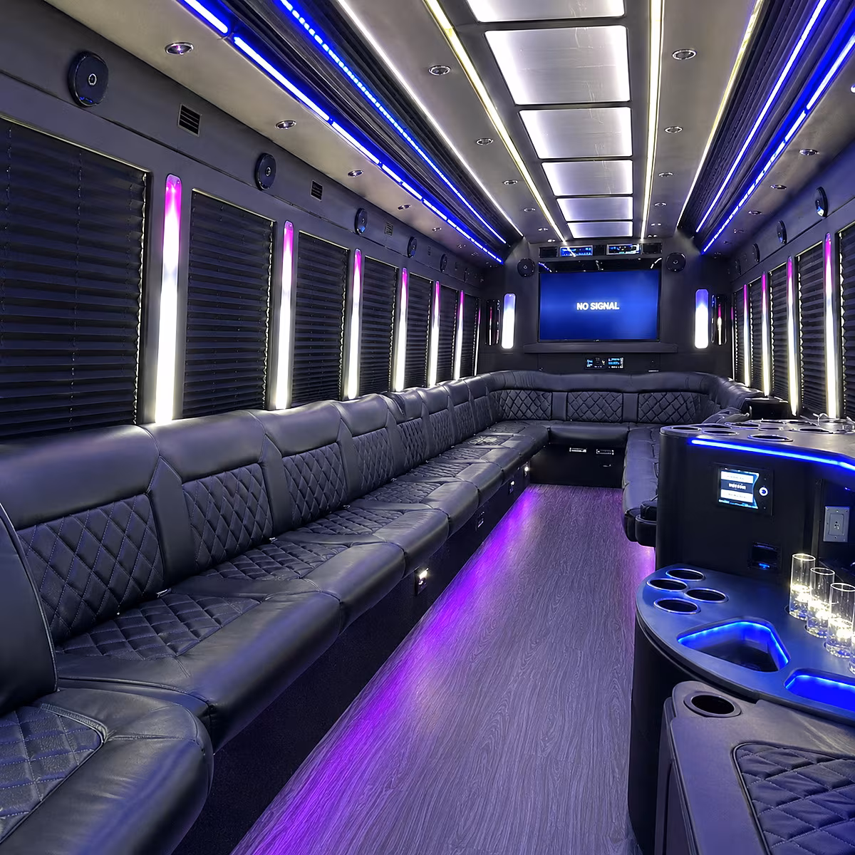 missouri city 30 passenger party bus inside