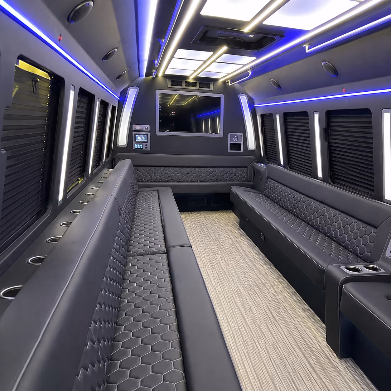 missouri city 40 passenger party bus inside